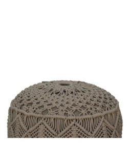 Repose-pieds gris crocheté