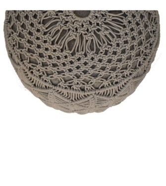 Repose-pieds gris crocheté