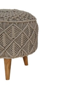 Repose-pieds gris crocheté