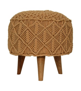 Crotchet Brown Footstool