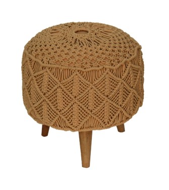 Crotchet Brown Footstool