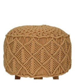 Crotchet Brown Footstool