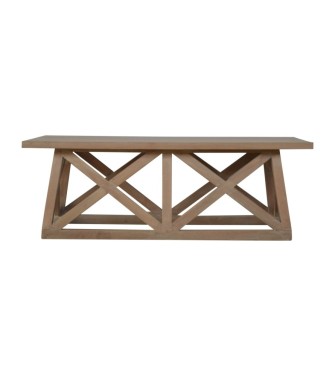 Table basse Trestle en bois de manguier