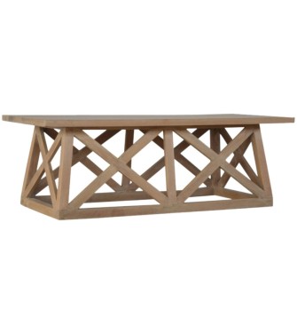 Table basse Trestle en bois de manguier