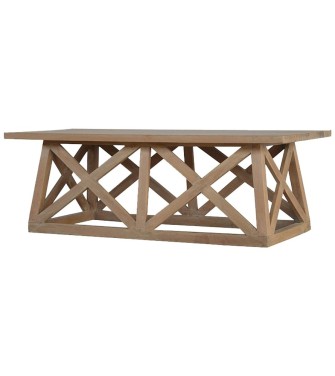 Table basse Trestle en bois de manguier