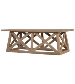 Table basse Trestle en bois de manguier