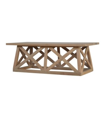 Table basse Trestle en bois de manguier