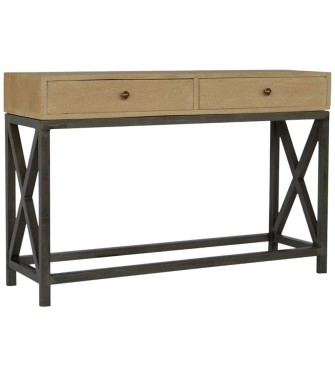 Mango Wood Metal Base Console Table