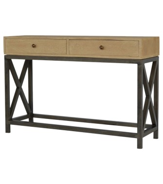 Mango Wood Metal Base Console Table