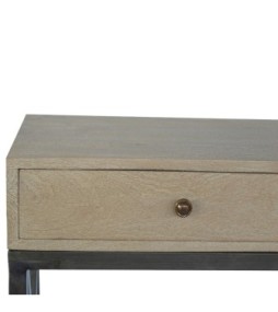 Mango Wood Metal Base Console Table