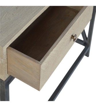 Mango Wood Metal Base Console Table