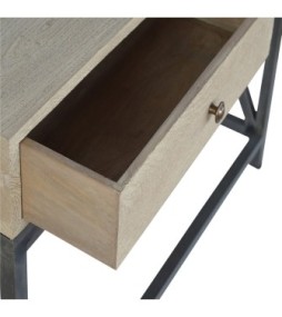 Mango Wood Metal Base Console Table