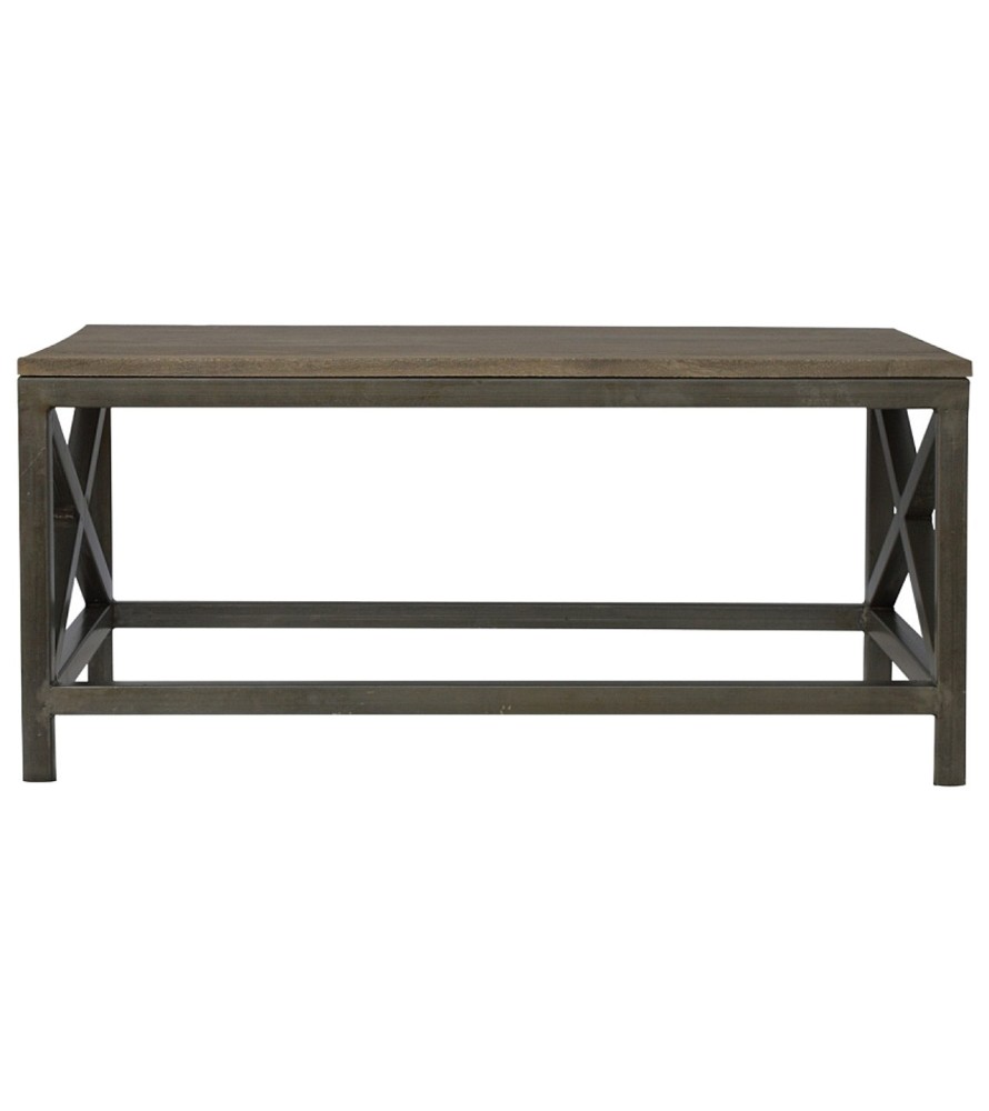 Industrial Cross Metal Oatmeal Coffee Table