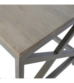 Industrial Cross Metal Oatmeal Coffee Table