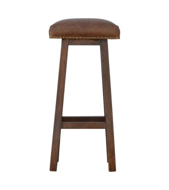 Tabouret de bar en cuir et laiton Buffalo