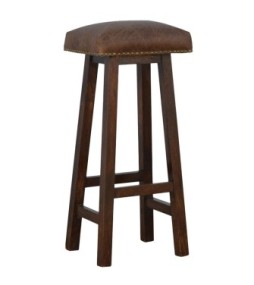 Tabouret de bar en cuir et laiton Buffalo
