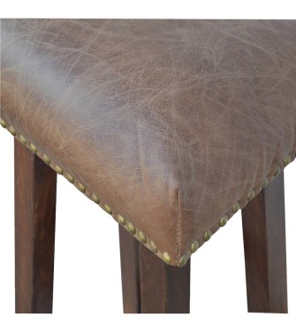Tabouret de bar en cuir et laiton Buffalo
