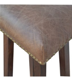 Tabouret de bar en cuir et laiton Buffalo