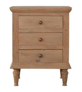 3 Drawer Mango Wood Bedside Table