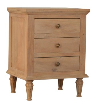 3 Drawer Mango Wood Bedside Table