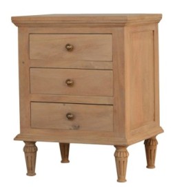 3 Drawer Mango Wood Bedside Table