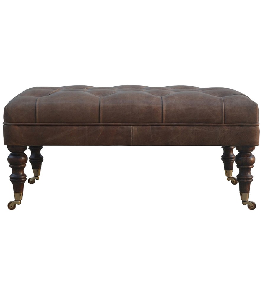 Buffalo Leather Ottoman