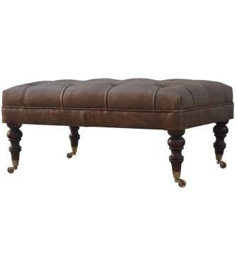 Buffalo Leather Ottoman