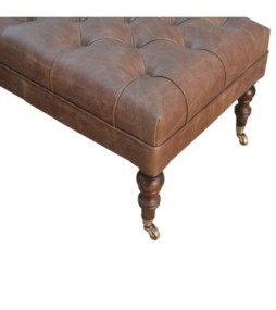 Buffalo Leather Ottoman