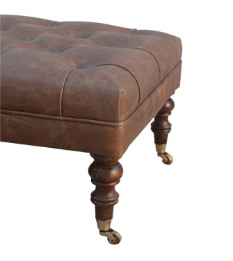 Buffalo Leather Ottoman