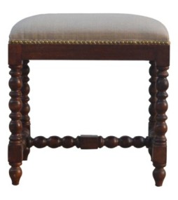 Repose-pieds d'appoint en lin blanc