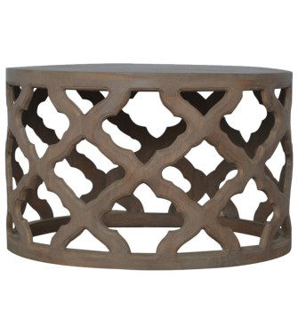 Tabouret ajouré grand format gris délavé
