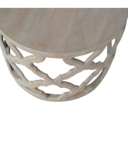 Tabouret ajouré grand format gris délavé