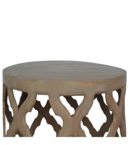 Tabouret ajouré grand format gris délavé