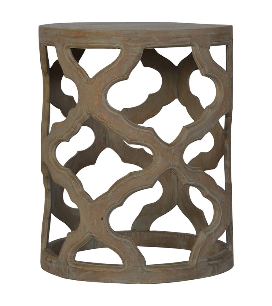 Grey Wash Cut-out Stool