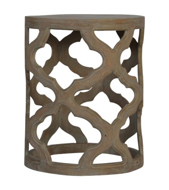 Grey Wash Cut-out Stool