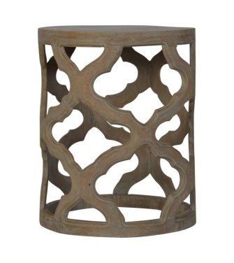 Grey Wash Cut-out Stool