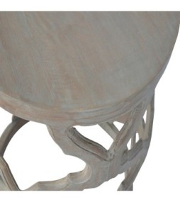 Grey Wash Cut-out Stool