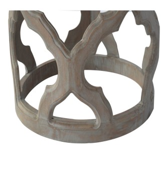 Grey Wash Cut-out Stool