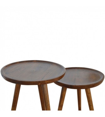 Chestnut Tray Nesting Stools