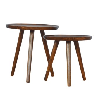 Chestnut Tray Nesting Stools