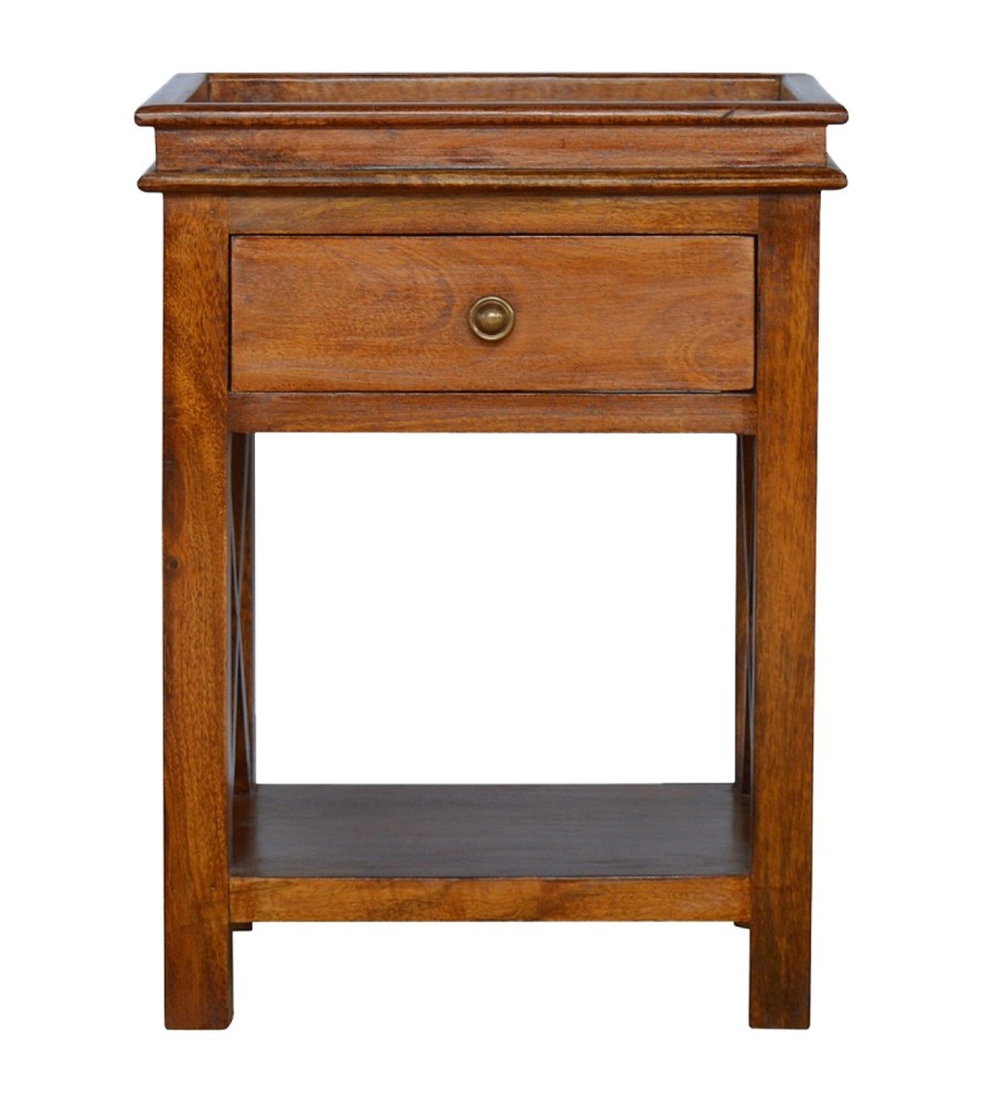 Solid Wood Criss-Cross End Table