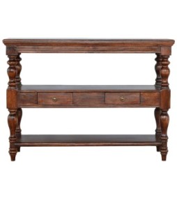 Solid Wood Turned Leg Console Table