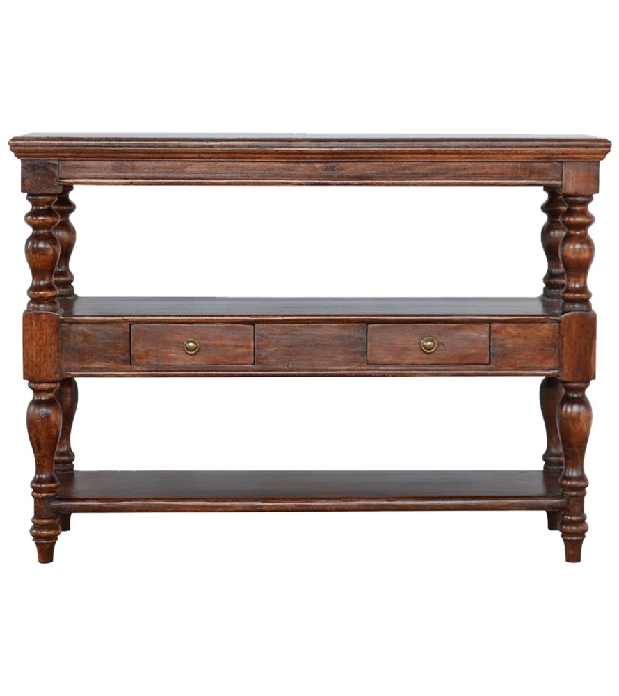 Solid Wood Turned Leg Console Table