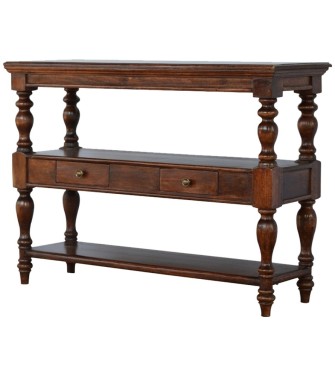 Solid Wood Turned Leg Console Table