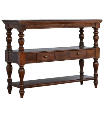 Solid Wood Turned Leg Console Table