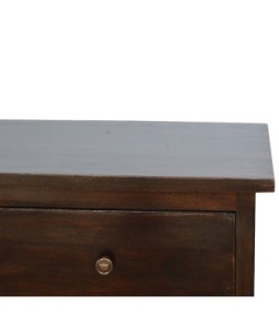 Table de chevet nordique à 2 tiroirs finition noyer