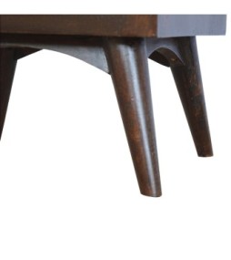 Table de chevet nordique à 2 tiroirs finition noyer