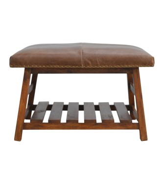 Buffalo Hide Square Foot Stool