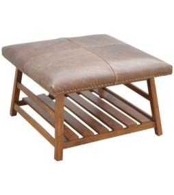 Buffalo Hide Square Foot Stool