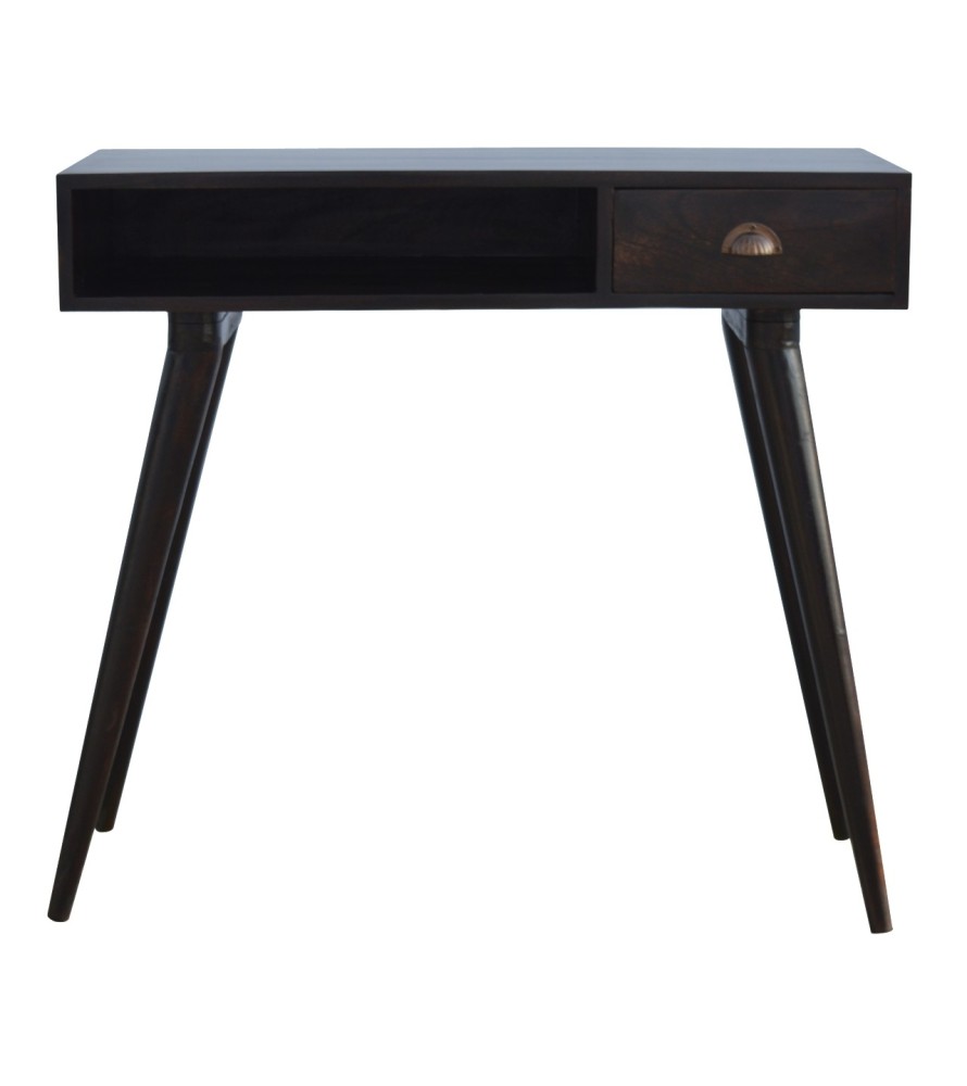 Bureau à étagère ouverte finition noyer